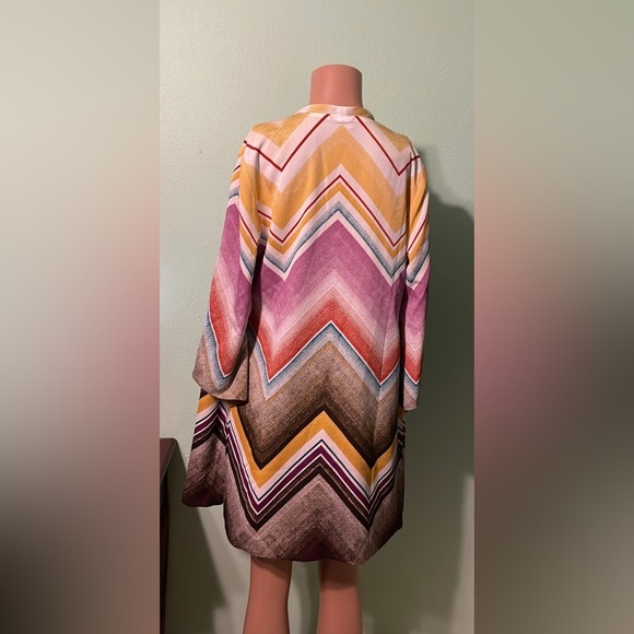 Chico’s Reversible Kimono Boho Shadows 3/4 Sleeve Jacket Multi Open Front - Picture 9 of 17